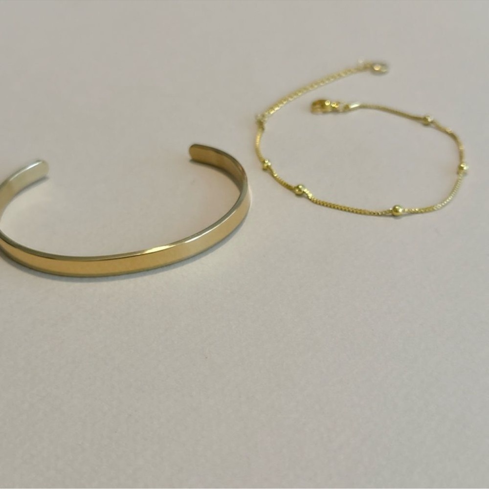 Anthropologie 2Pc Gold Plated Bracelets